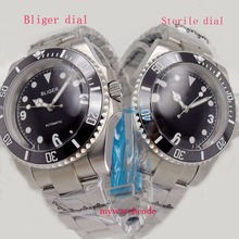 40mm Bliger black sterile dial sapphire crystal Mechanical automatic mens watch 2024 - buy cheap