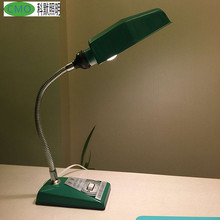 Luminária de mesa vintage nostálgica, abajur verde com base de ferro, luzes para estudo, decoração vintage 2024 - compre barato