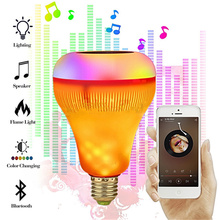 E26 E27LED Flame Effect Fire Light Bulb SMD2835 Flashing Simulation Wireless Bluetooth Music LED Flame Bulb RGB Simulation Flame 2024 - buy cheap