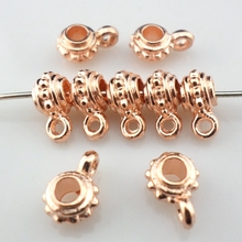 50pcs Alloy Rose Gold Connectors Spacer Bails Beads Charms Pendants 4x6.5x9mm Jewelry Findings 2024 - buy cheap
