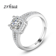 ZRHUA 2019 Новое поступление Кольца серебряного цвета циркониевые камни кольца для женщин модные ювелирные изделия обручальные женские кольца 2024 - купить недорого