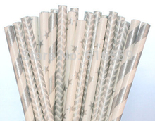 150pcs/lot Silver Paper Straws Mixed,Paper Drinking Straws For Wedding Party Birthday Decoration 2024 - buy cheap