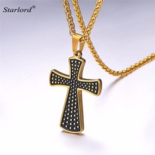 New Trendy Cross Pendant Necklace For Men Stainless Steel/Gold Color Christian Jewelry Classic Cross Necklace GP3529 2024 - buy cheap