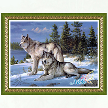 Animais lobo completa engrenagem 3d diy fotos 0135R-Quadrado mosaico diamante pintura Diamante bordado ponto cruz 2024 - compre barato