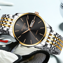 Homens da moda Relógios Top Marca de Luxo Ultra-fino Masculino Relógio de Pulso Data Semana De Exibição De Aço De Quartzo-Relógio Negócio relógios dos homens 2024 - compre barato