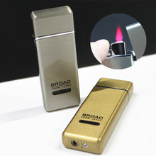 Metal Drawing Electroplate Windproof Smoking Lighter Top Qualilty Red Flame Gas Lighter Men Cigarette Lighter Gifts -BD250 2024 - buy cheap