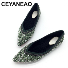 CEYANEAO-zapatos planos de Ballet sin cordones para mujer, calzado suave y poco profundo, talla grande 787, invierno, 2018 2024 - compra barato