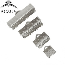 1000pcs Rhodium Plated 6mm 8mm 10mm 13mm 16mm 20mm 25mm 30mm 35mm Ribbon Cord End Fasteners Clasps Clips Crimp Beads RCE003 2024 - buy cheap