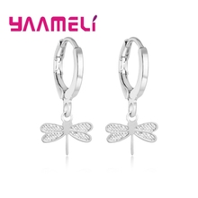 Pendientes de plata esterlina 925 para mujer, aretes de circonia cúbica fina con ajuste de mariposa exquisita, regalo de Festival para niña 2024 - compra barato