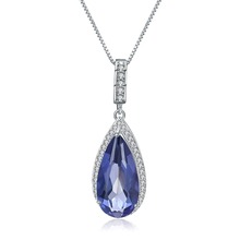 Colar de prata esterlina 925 para balé gem's, colar feminino clássico 7.89 natural, iolite, azul, místico, quartzo, joias finas 2024 - compre barato