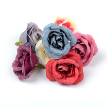 10pcs/lot Cheap 4cm Silk Artificial Retro Rose Flower For Home Wedding Christmas Decoration DIY Wreath Handicrafts Fake Flowers 2024 - buy cheap