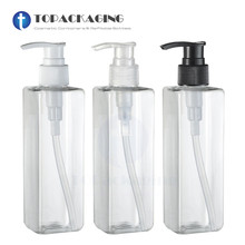 20PCS/LOT-250ML Spiral Lotion Pump Bottle,Clear Plastic Cosmetic Container,Empty Shampoo/Essence Oil Sub-bottling,Square Bottle 2024 - buy cheap