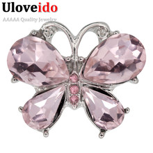 Uloveido DIY Bracelet Jewelry With Pink Yellow Blue Crystal Butterfly Fit 18mm 20mm Button Charm for Women UCA313 2024 - buy cheap