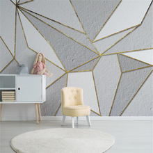 Beibehang Nordic simplicidade personalidade geométrico abstrato dourado Papel De Parede personalizado mural papel de parede sala de estar fundo TV 2024 - compre barato