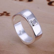 Encantadores anillos de dedo encantadores de Color plateado para mujeres joyas dijes de moda anillo cuadrado con incrustaciones de moda/beiajv 2024 - compra barato