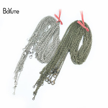 BoYuTe-Cadena de bucle para fabricación de collares, materiales hechos a mano, accesorios de joyería Diy, 65-70-90cm de longitud, 2x3MM, 10 unids/lote 2024 - compra barato