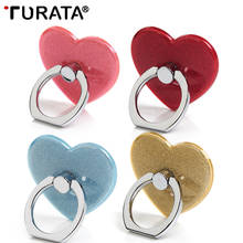 Turata 360 Degree Bling Love Heart Finger Ring Holder Mobile Phone Stand Holder Universal For Airpods iphone Samsung Huawei LG 2024 - buy cheap