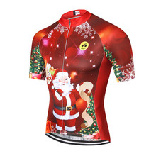 Weimostar 2021 Christmas Cycling Jersey Men Short Sleeve Bicycle Cycling Clothing Quick Dry Road mtb Bike Jersey Ropa Ciclismo 2024 - buy cheap