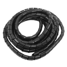 16mm 16.4FT (5M) Black Spiral Cable Wire Wrap Tube Computer Manage Cord Clear Brand New 2024 - buy cheap