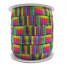5/8" 16mm Rainbow color gradient rainbow heart love zebra stripe elastic foe ribbon 50 yards,DIY handmade materials,50Yc404 2024 - buy cheap