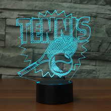 Acrylic 3D Night Light Illusion Atmosphere LED USB Table Lamp Sporting Tennis Boy Room Decor Children Toys Christmas Gift 2024 - buy cheap