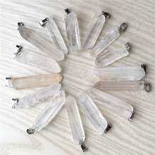10pcs chakra pendant Natural drusys stone quartz pendant Raw ore white crystal column point healing crystals diy jewelry making 2024 - buy cheap