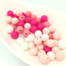 40 pcs Silicone Rodada Beads 12mm Bebê Brinquedos de Dentição Para Mastigar Doces Rosa Fúcsia Bpa Food Grade Silicone Rodada contas bola 2024 - compre barato