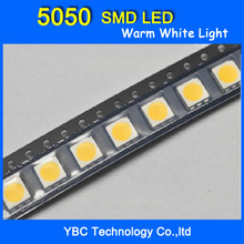 5050 SMD LED 100 unids/lote Ultra brillante blanco cálido de venta al por mayor 2022 - compra barato