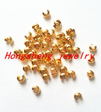 Free shipping  5mm 1000pcs/lot Jewellery Findings gold Crimp Bead Covers for Chunky Jewelry Making 2024 - buy cheap