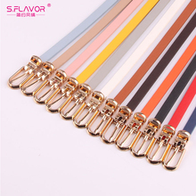 S.FLAVOR Women Faux Leather Belts Candy Color Thin Skinny Waistband Adjustable Belt Simple Solid Color Fashion Thin Belt Female 2024 - buy cheap