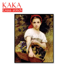 Kits de ponto cruz, Bordado needlework define com padrão impresso, 11CT-canvas para Home Decor, Pintura Retrato NCKP029 Completo 2024 - compre barato