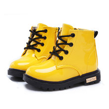 Martin-Botas escolares de piel sintética para niña, zapatos de nieve, color rosa, amarillo, rojo, blanco y colores negros, otoño e invierno, 2021 2024 - compra barato