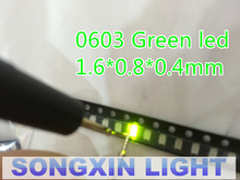 1000 шт./лот SMD 0603 led супер яркий зеленый прозрачный светодиод 0603 smd LED зеленые диоды 1,6*0,8*0,4 мм Бесплатная доставка 2024 - купить недорого