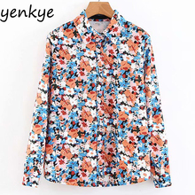 Blusa de manga larga con estampado Floral para mujer, camisa informal de talla grande para otoño SDP6060 2024 - compra barato