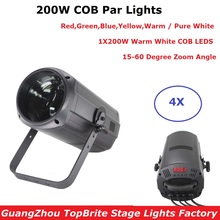 4 Упак. 200 Вт LED COB Par Lights Plus Zoom функция LED Par студия театр шайба лазерный проектор DMX управление Led сценический Dj Lights 2024 - купить недорого