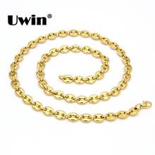 Uwin Necklace Punk Hiphop 316L Stainless Steel Gold/ Silver Color Link Chain 8mm For Women/Men Fashion Jewelry Drop Shipping 2024 - buy cheap