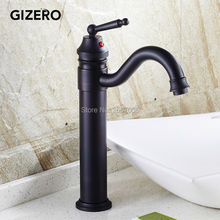 GIZERO-grifo de latón para lavabo de baño, grifería de montaje en cubierta de un solo soporte, color negro, estilo Retro, GI602 2024 - compra barato