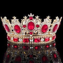 Corona de novia Vintage barroco, Tiaras de joyas para el pelo y corona de Reina, accesorios de boda, diadema de graduación, desfile nupcial 2024 - compra barato