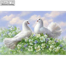 Full Square/Round Drill 5D DIY Diamond Love pigeon 3D Embroidery Cross Stitch Mosaic Decor HYY 2024 - buy cheap