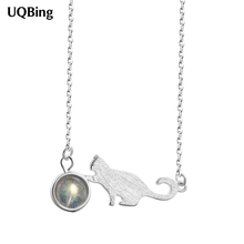 Ожерелье-цепочка из серебра 925 пробы с подвеской в виде кошки 2024 - купить недорого