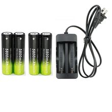 Batería recargable de iones de litio para linterna, 18650 V, 3,7 mAh, luz LED, cargador 5800, enchufe europeo/estadounidense, novedad 2024 - compra barato