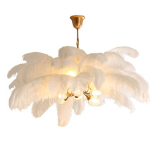 Nordic style living room Chandelier Lighting bedroom lamp ceiling copper light less girls warm romantic Feather chandeliers 2024 - buy cheap