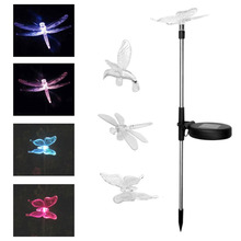 2pcs Colorful LED Solar Powered Light IP44 Outdoor Garden Path Decorative Light Lawn Landscape Lamp Butterfly / Dragonfly / Bird 2024 - buy cheap