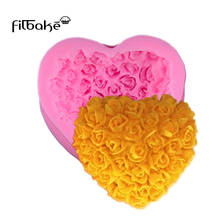 FILBAKE 3D сердце роза в форме цветка из силикона помадка формы ручной работы DIY мыло формы украшения торта инструменты аксессуары для выпечки 2024 - купить недорого