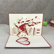 1pcs Heart & Tree Laser Cut Origami Paper 3D Pop UP Cards With "LOVE" Greeting Cards Post Cards Wedding Valentine's Day gifts 2024 - buy cheap