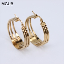 Top Quality Stainless Steel Hoop Earrings Big Circle Earring Fashion Jewelry for Women Girls Ear Clip korean Earrings 2019 LH703 2024 - buy cheap
