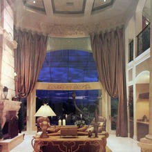 Tempos antigos luxo cortina magnética para sala de estar grande janela 590 cm alta cortina 388 cm de largura cada lado marrom cobre cortinas 2024 - compre barato