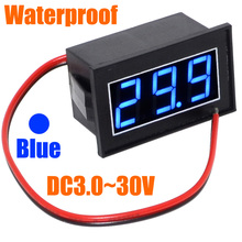 10pcs/lot Mini DC3.0V-30V Blue waterproof Digital Voltmeter Volt Panel Meter +free shipping-10000421_B 2024 - buy cheap