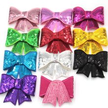 36pcs/lot Free Shipping Hair Flower without Clips Hair Accessories 3'' Sequin Bow for Headband DIY Hair Accessories 2024 - buy cheap