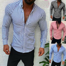 Camisa entallada de lujo para hombre, camisa de vestir informal de manga larga, con estilo, a la moda, en negro, azul y rojo 2024 - compra barato